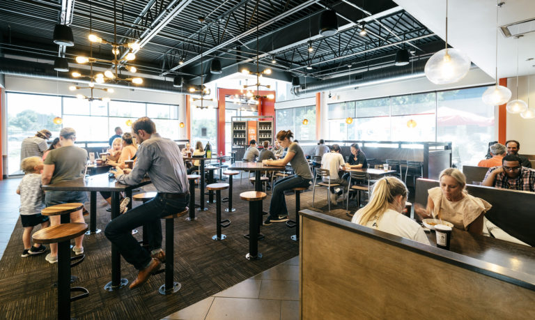 Image of interior of a Noodles & Company
